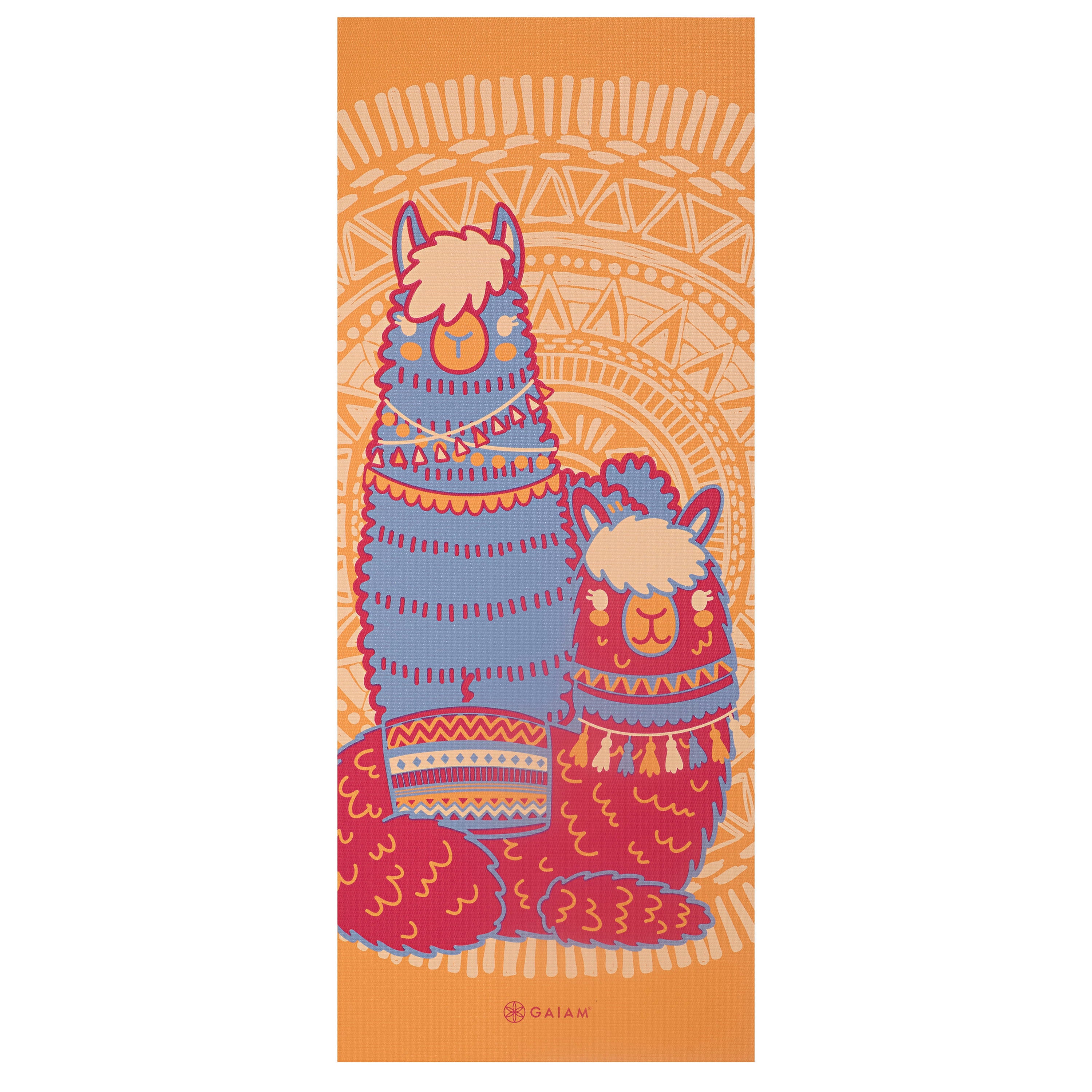 Gaiam Kids Llama Friends Yoga Mat flat